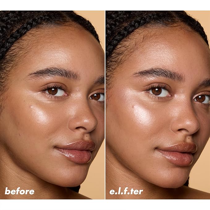 e.l.f. Halo Glow Silky Powder Highlighter, Long-Lasting Luminous Face Finish, Cake-Resistant With Micro-Shimmer, Vegan & Cruelty-Free, Blush Money