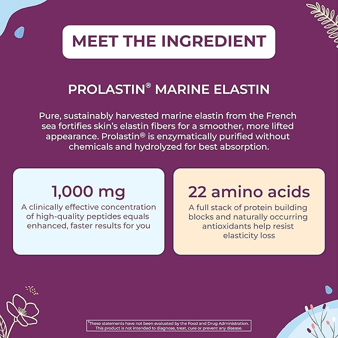 Body Kitchen Pro-Elastin, 1000 mg Elastin Supplement, Help Reduce Signs of Aging, Improved Skin Health, Firmness & Elasticity, Fewer Wrinkles, Veggie Caps, (Pack of 2)