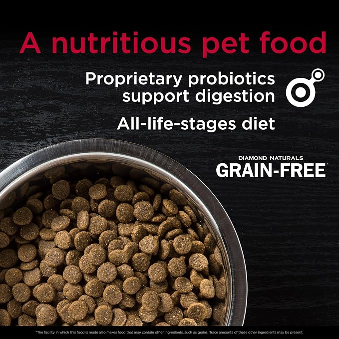 DIAMOND NATURALS Grain-Free Dry Dog Food, Cage-Free Chicken, 28lb | Puppy, Adult & Senior Dogs | Real Chicken & Sweet Potatoes for All Day Energy | Guaranteed Probiotics for Digestive Support