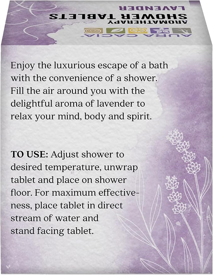 Aura Cacia Shower Tablet Relaxing Lavender 3 oz., (Pack of 3)