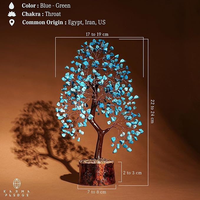 Crystal Tree of Life Birthday Gifts for Women, Men, Handmade Home Decor, Office, Room Decoration, Turquoise Reiki Healing Crystal Chakra Tree for Money, Good Luck Gifts for Her, Mom & Dad