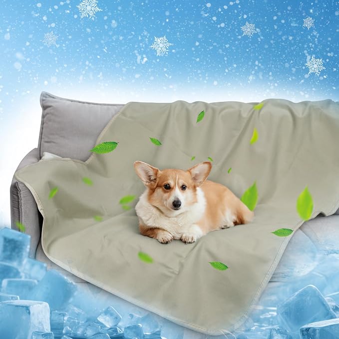 Kritter Planet Waterproof Cooling Dog Blanket, Summer Furniture Protector | 30 x 50 Inch Reversible Mat for Sofa, Bed & Car Seat, Lightweight, Washable & Comfort, Indoor & Outdoor Use for Dogs & Cats