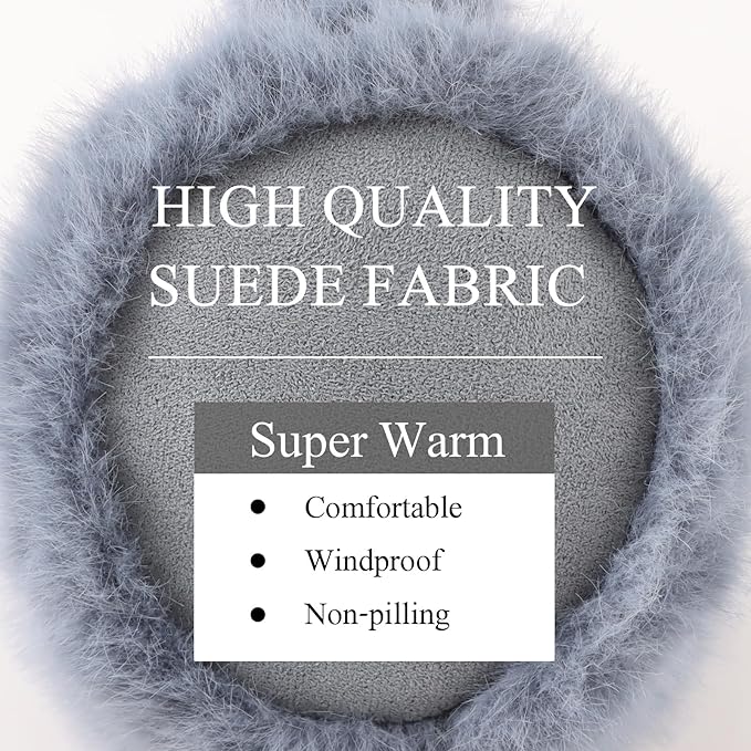 Zsedrut Winter Women Earmuff Foldable Ear Warmer Fluffy Ear Cover Warm Outdoor