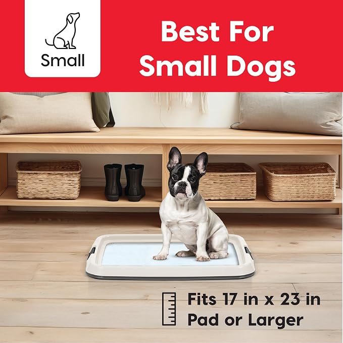IRIS USA Pee Pad Holder, Fits 17x23 Pads, Dark Gray, Made in USA | Dog Training Pad Holder, Holds Pads in Place, Leakproof Design, Secure Latches, Non-Skid Feet, Easy Clean Surface
