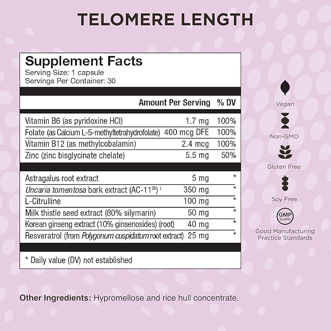 Healthycell Telomere Length + AC-11 | DNA Repair Supplements for Anti-Aging and Cell Health