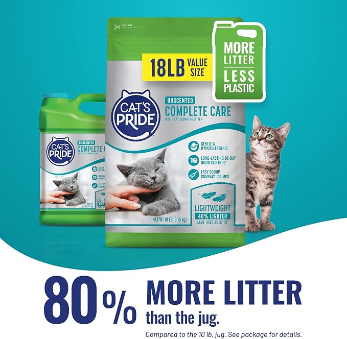 Cat's Pride Complete Care Lightweight Hypoallergenic Unscented Litter 18lb