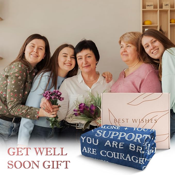 Blanket Gifts for Women or Men - Get Well Blanket | Inspirational Gifts, Feel Better After Surgery Gift, Thinking of You Present for Dad Brother Son Friend, 80'' x 60''