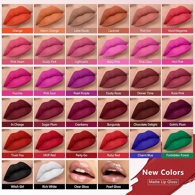 MAKI YIKA 2Pcs Matte Liquid Lipstick Set Dark Red Nude Lipstick Long Lasting Smudgeproof Transfer Proof Lip Makeup, DarkRed/LatteNude