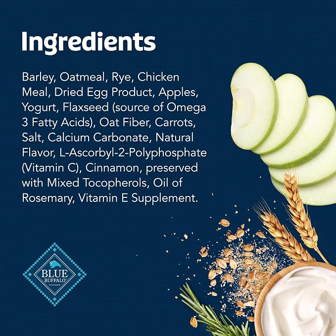 Blue Buffalo Health Bars Apples & Yogurt Mini Dog Biscuits, 32 oz | Smaller Bite, Same Crunch, Oven-Baked, No Chicken By-Product, Corn, Wheat, or Soy