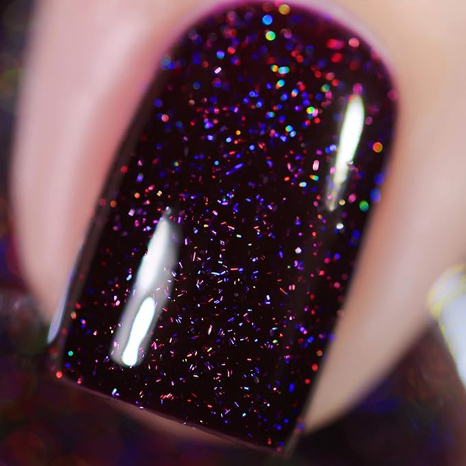 ILNP Madeline - Delicious Dark Berry Holographic Nail Polish, Chip Resistant, 7-Free, Non-Toxic, Vegan, Cruelty Free, 12ml