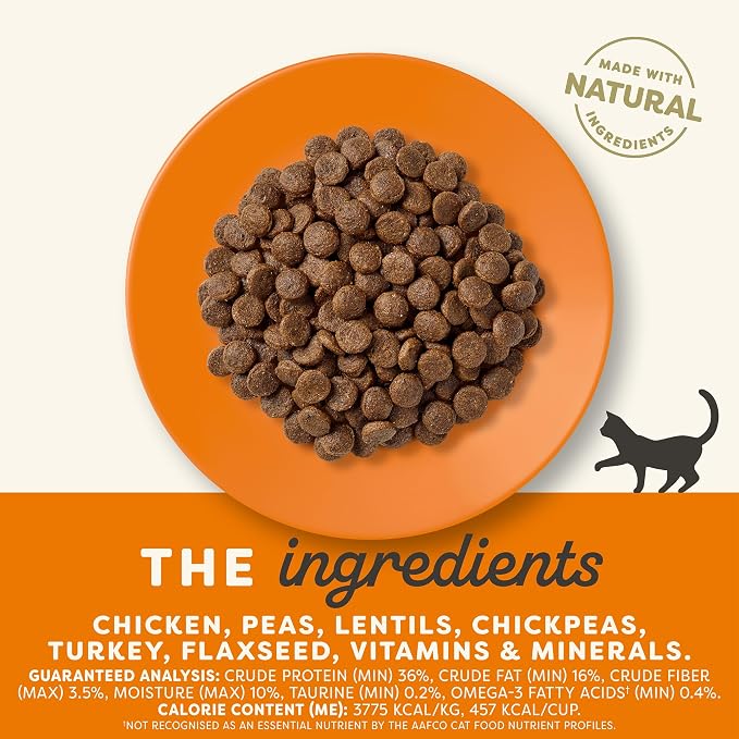 Applaws Complete Chicken & Turkey Grain Free Dry Cat Food 4 lb Bag | High Quality Protein, Limited Ingredient, Grain Free, Omega-3 Fatty Acids for Healthy Skin & Coat, Added Vitamins & Minerals