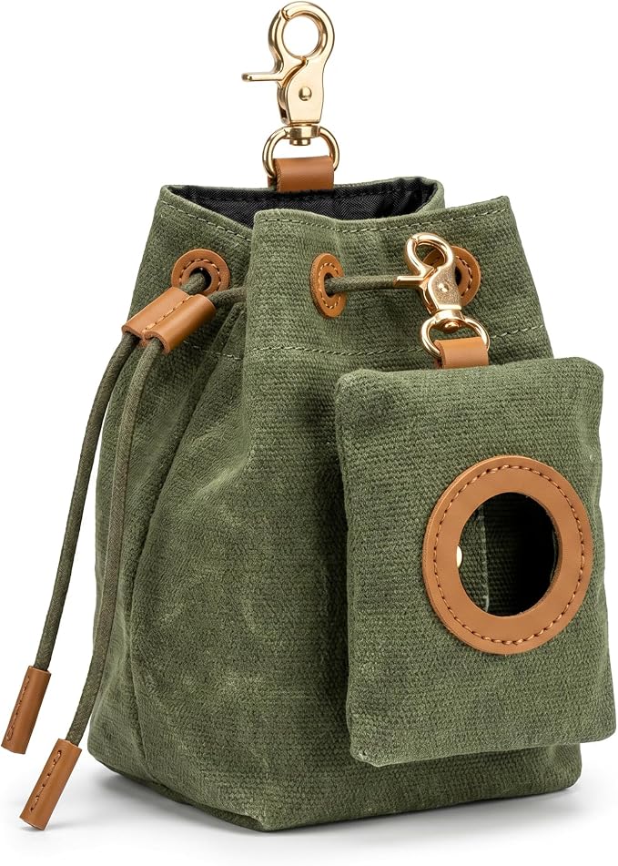 Ecoemanations Waxed Canvas Dog Treat Pouch & Poop Bag Dispenser Set