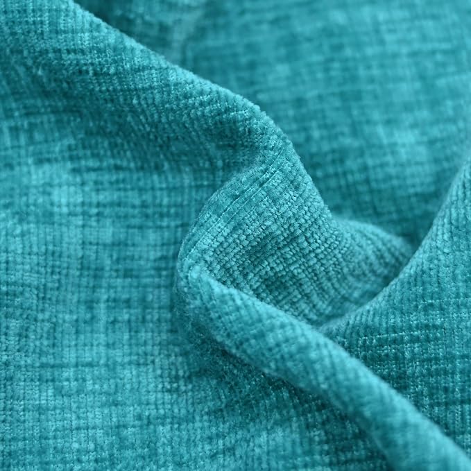 CaliTime Decorative Couch Throw Pillow Covers 18 X 18 Inches Lake Blue | Pack of 2, Cozy Chenille Cushion Cases, Cotton Thread Stitching Edges, for Sofa Bed Living Room Farmhouse
