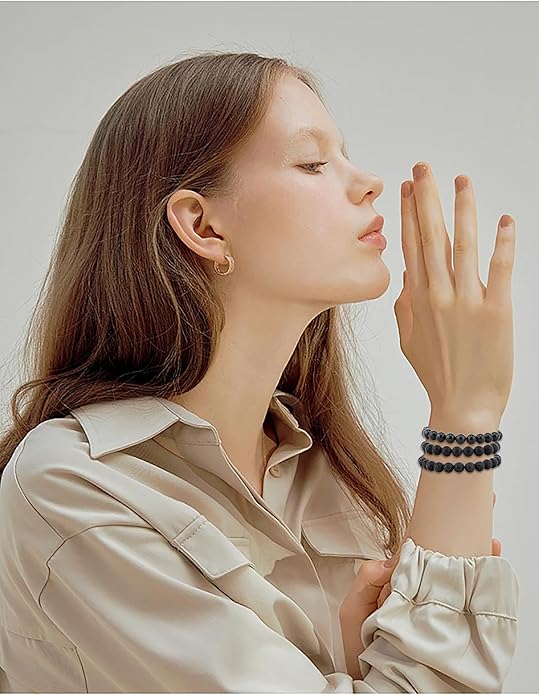 NCB 2.3-Piece 4mm Natural Crystal Gemstone Stretch Bracelets – Handmade Reiki Energy Healing Jewelry for Meditation,Yoga, Unisex