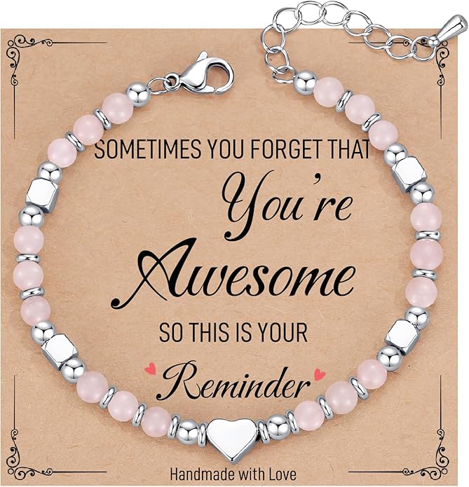 TONY & SANDY Tiny Beaded Bracelets for Women, Sometimes You Forget You're Awesome Gift, Unique Gifts for Women, Mom, Daughter, Wife, Coworker, Best Friend, Bestie, Granddaughter