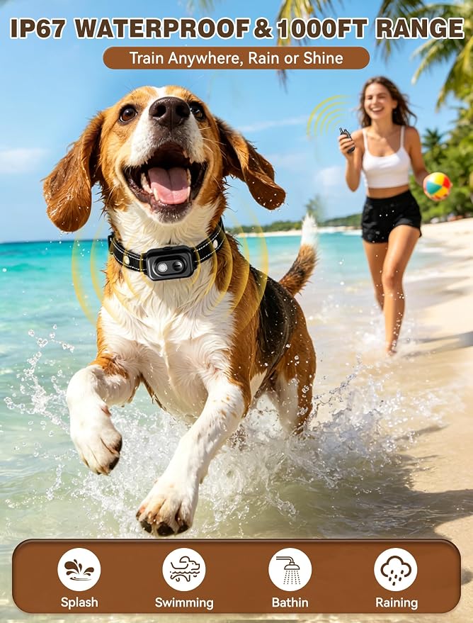 Small Dog Shock Collar with Remote - Specially Designed for Small Dogs 5-15 lbs, 5-30 lbs Puppies, Ultra-Light 0.92 Oz Dog Training Collar with Safe Beep Vibration Shock, IP67 Waterproof, Black