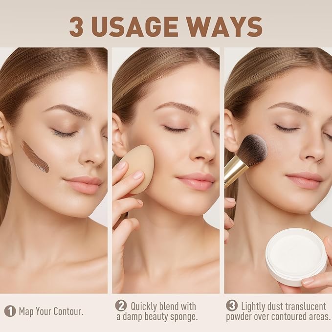 FV Liquid Cool Toned Contour Stick, Highly Pigmented, Longwear, Blendable Hydrating Formula with Natural Finish, Cream Contour & Bronzer Makeup for Fair/Light Skin, Vegan, 03 Light Neutral