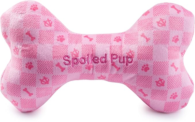 Haute Diggity Dog Chewy Vuiton Bone Plush Dog Toy, Designer Parody Toy