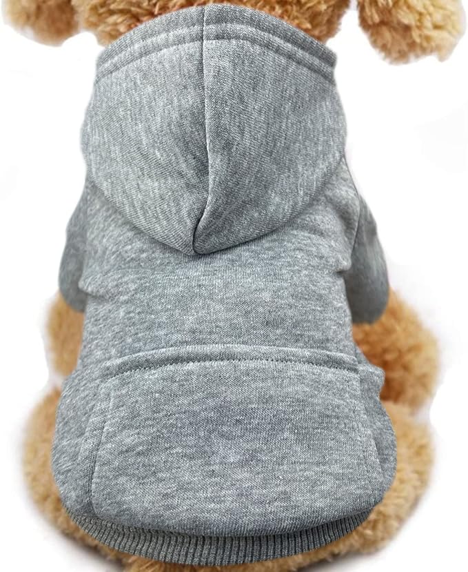Soft Dog Hoodies for Small Dogs, Warm Fleece Puppy Clothes with Pocket | Jecikelon cold weather coat, cute puppy costume, breathable sweatshirt for dogs girl & boy, machine washable, easy on & off