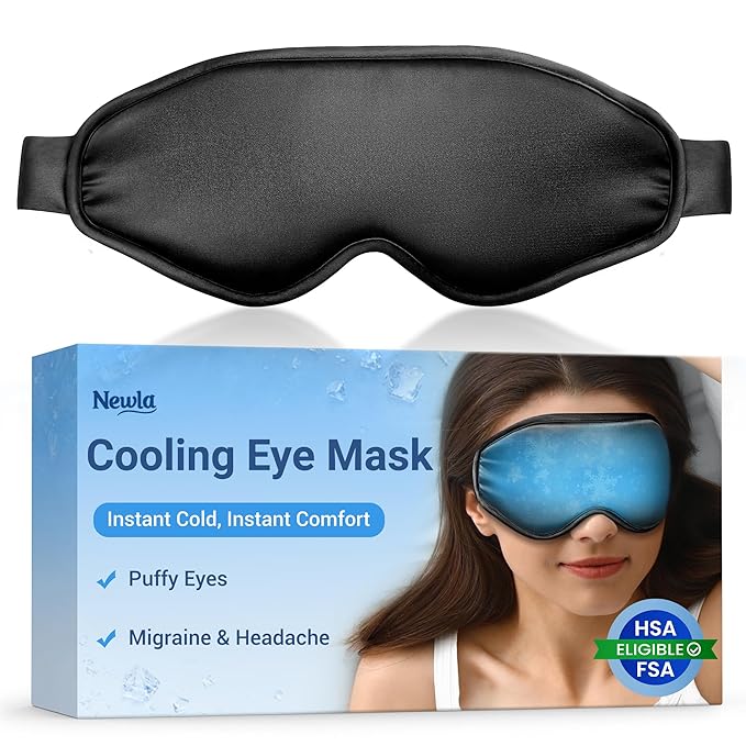 Cooling Eye Mask for Puffy Eyes: Fsa Eligible Items Hsa, Ice Eye Pack for Migraine After Surgery Relief - Reuable Cold Compress for Headache Puffiness - Comfortable Perfect Fit Gel Sleep Mask