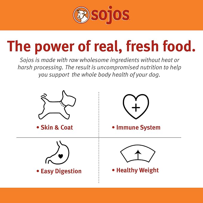 Sojos Complete Freeze Dried Raw Adult Dry Dog Food, Grain Free, Natural, Lamb Recipe, 1.75 lb Bag