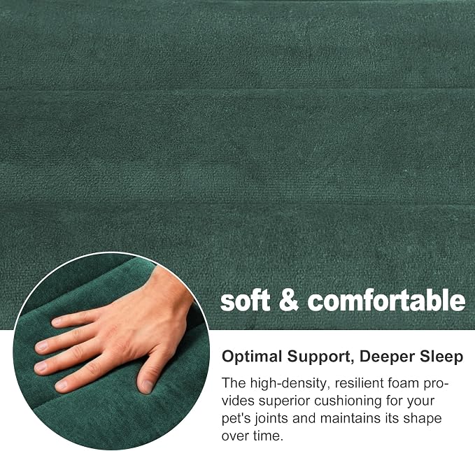 pobopobo Dog Crate Pad, Ultra Soft & Anti-Slip Kennel Mat, Secure Fit for Metal Crates & Dog Cages, Washable Cozy Bed for Small Medium Large Dogs (Green, S(23"*14"*1.5"))