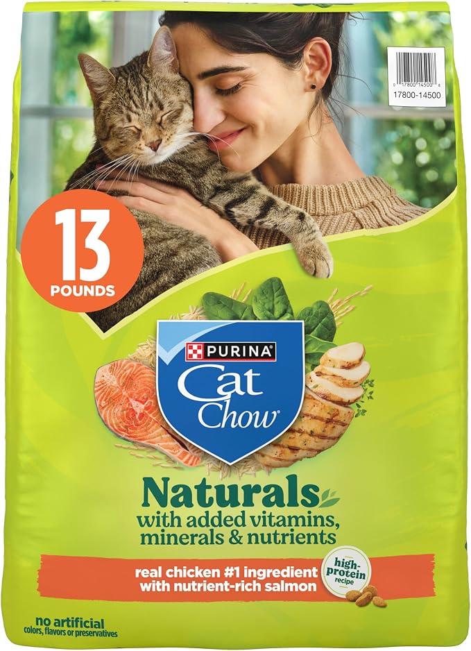 Purina Cat Chow Naturals With Added Vitamins, Minerals and Nutrients Dry Cat Food, Naturals Original - 13 lb. Bag