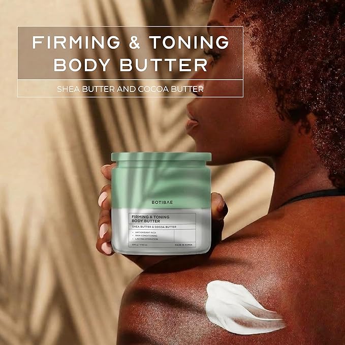 Shea Butter & Cocoa Body Butter – Dermatologist Tested, Anti Aging, Korean Skin Care – Deep Hydration, Skin Firming, Moisturizer For Dry Skin – Vegan, Cruelty-Free, Clean Beauty – 17 Fl Oz