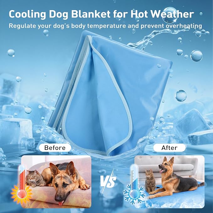 Kritter Planet Waterproof Cooling Dog Blanket, Summer Furniture Protector | 20 x 30 Inch Reversible Mat for Sofa, Bed & Car Seat, Lightweight, Washable & Comfort, Indoor & Outdoor Use for Dogs & Cats