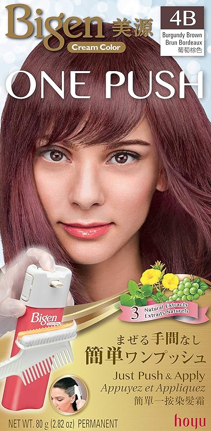 Bigen One Push 4B Burgundy Brown - 2 Pack
