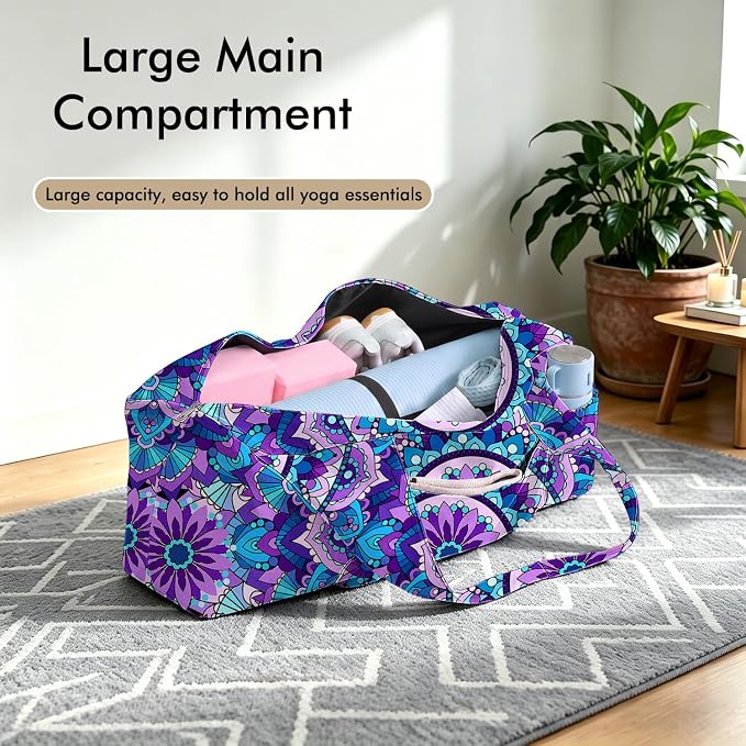 Yoga Mat Bag Large Yoga Bag and Carrier with Strap Zipper and Pockets Fits All Your Stuff Yoga Tote Pilates Bags for Women Fit Most Size Mats