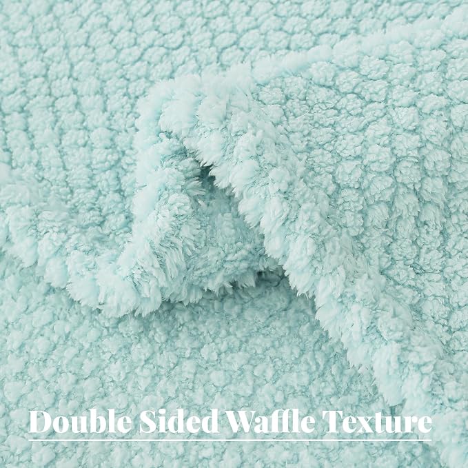 Whale Flotilla Extra Large Soft Fleece Throw Blanket for Couch | 50x70 Inch, Light Blue, Suitable for Sofa Chair Bed, Fluffy Fuzzy Jacquard Blankets for All Season, Lightweight and Cozy