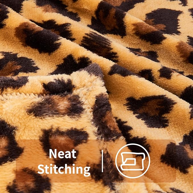 Leopard Print Throw Blanket Valentines Day Gifts for Men Thick Soft Fuzzy Cheetah Print Blanket Room Decor for Bed Couch Sofa - 50"x60", Dark Brown