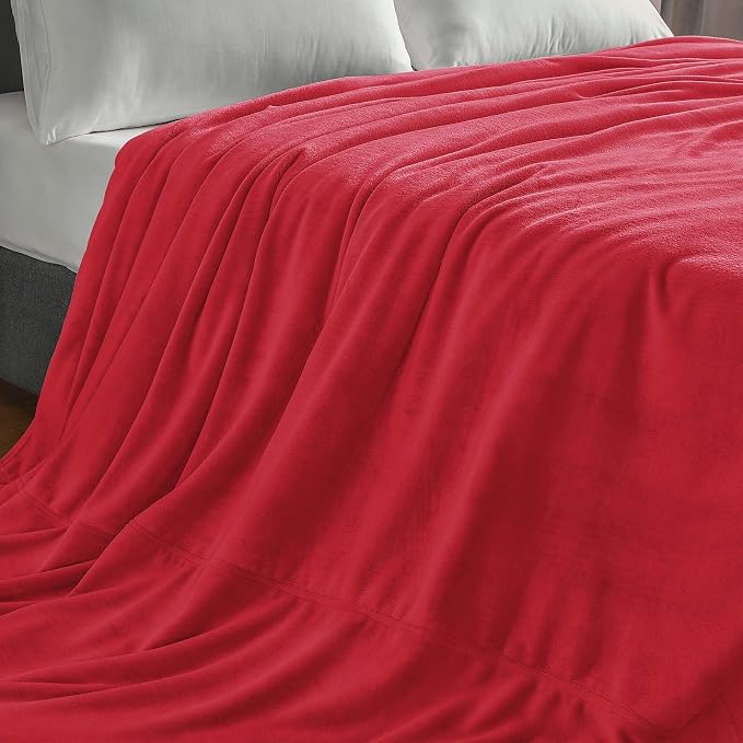 BEDELITE Fleece Blanket Soft Plush Oversized Bed Blanket Red 120"x120" | Ultra Soft Plush Fleece, Lightweight Warmth, All Season Comfort, Fade Resistant, Machine Washable, Perfect for Sharing