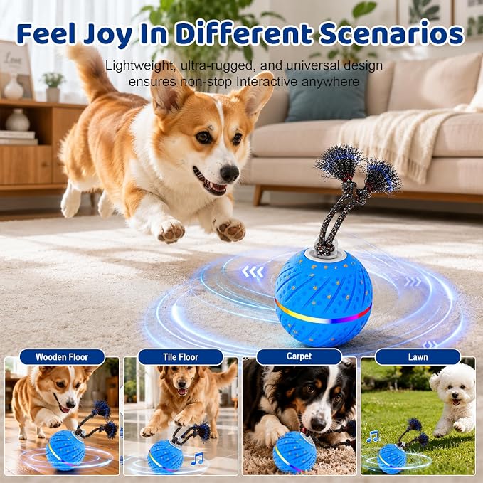 Smart Interactive Dog Toys Ball for Aggressive Chewers Medium Large,E-TPU