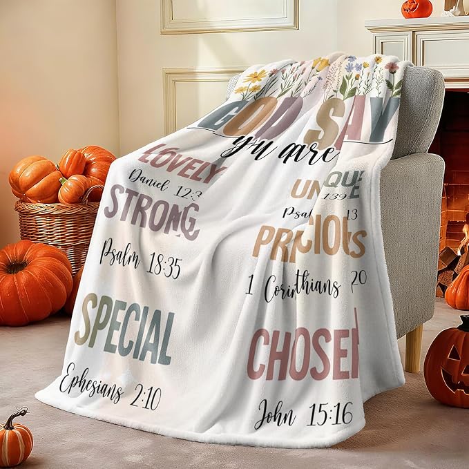 COMFAR Christian Gifts for Women Faith, Inspirational/Religious/Spiritual Gifts for Adults, Soft Throw Blankets for Women/Men, Personalized Blankets for Adults 40"x 50"
