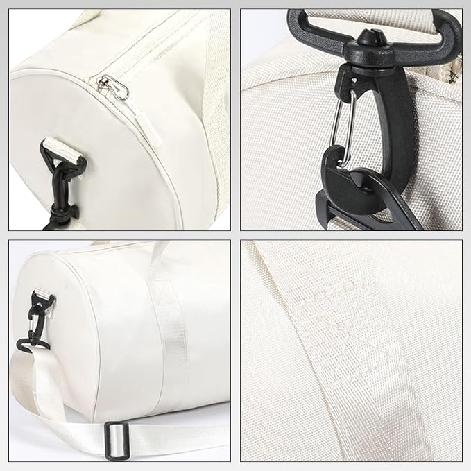 Ballet Dance Bag Mini Gym Bag Lightweight Small Duffle Bag 10L Cute Crossbody Bag for Yoga Swimming Sport (White)