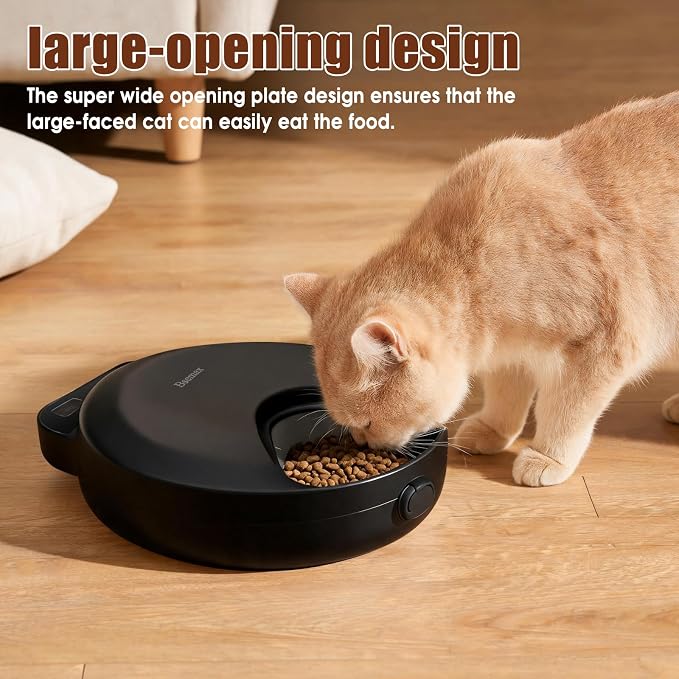 Automatic Wet Food Cat Feeder, Auto Refrigerated Wet Foods Feeder for Cats Dogs 4 Meal Timed Fresh Foods Dispenser with 2 Ice Packs Small Pet Feeders for Kitty Puppy Automatic Cat Dog Food Bowl Black