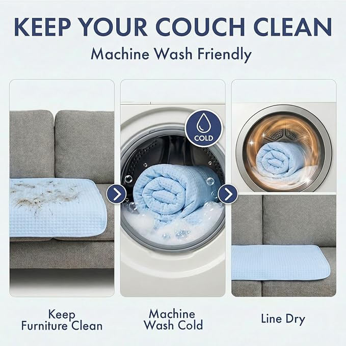 Spark Paws Cooling Couch Cover Dog Bed, Furniture Protector Mat | Non-Toxic Washable Pet Cooling Pad for Large, Medium and Small Dogs