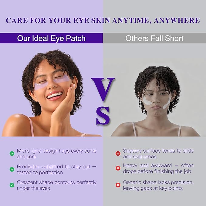 Instant tightener under eye patches with Grape Seed, Dark circles treatment eye patches with Women beauty, Puffy eyes treatment of under eye mask, 24 Pairs, Purple
