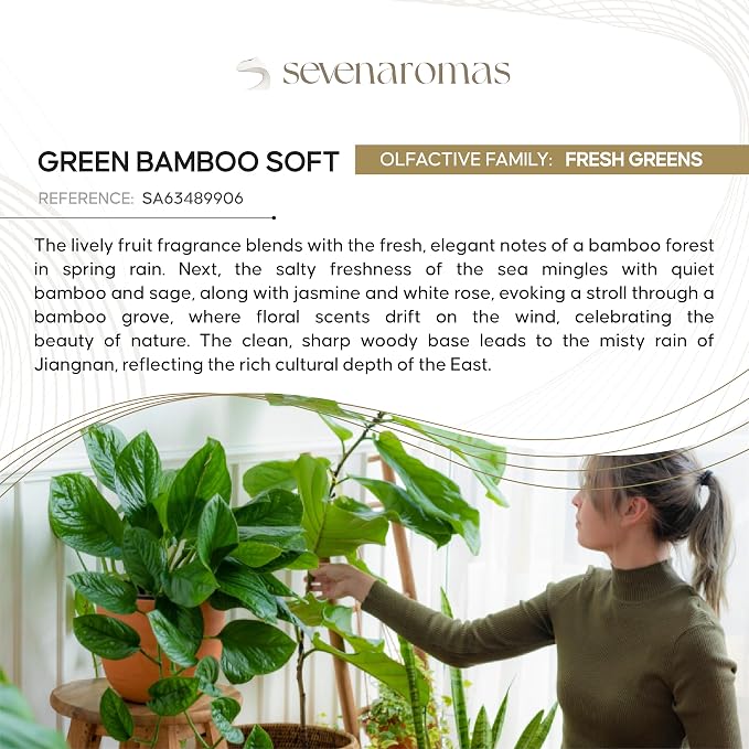SevenAromas Green Bamboo Soft | 145ml 5oz Hotel Scent Diffuser Oil | Fresh Green | Bamboo, Jasmine & Cedar | Luxury Aromatherapy