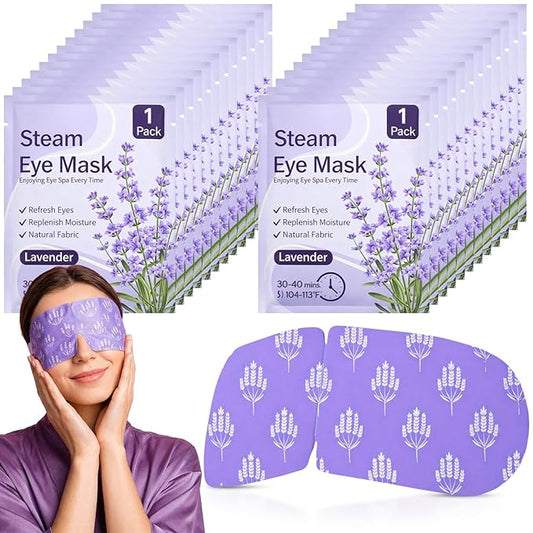 200 Pcs Steam Eye Masks for Dry Eyes Lavender Self Heated Steam Warm Eye Mask Heated Disposable Eyes Masks for Dark Circles, Puffy, Relief Stress, Fatigue Relaxation Gifts
