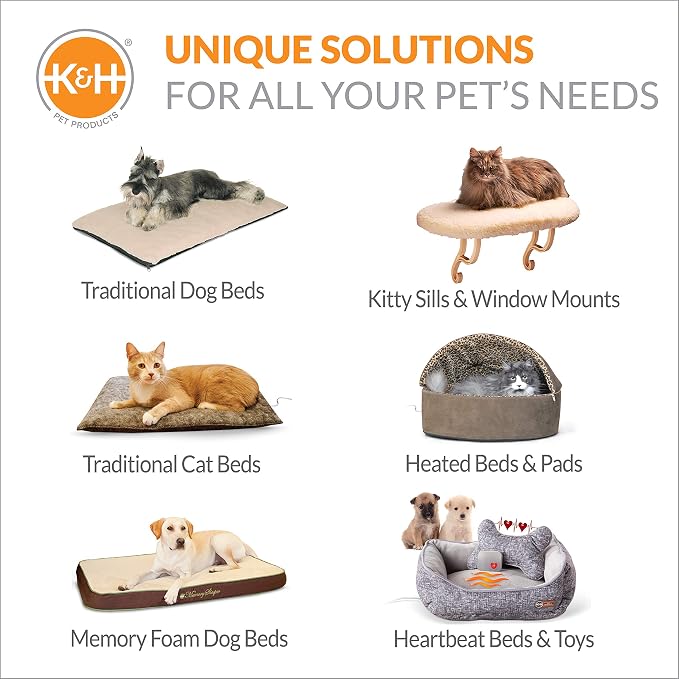 K&H Heated Cat House, Outdoor Kitty Shelter, Safety Listed, Olive/Black | Heated Cat House for Outside, Weatherproof Shelter for Ferals, Insulated with Smart Thermostat, 2 Doors, Waterproof Bed, 20W
