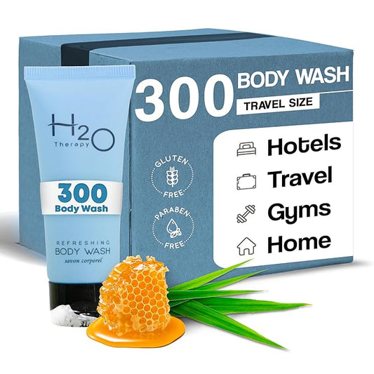 H2O Therapy Body Wash Soap, Travel Size Hotel Hospitality, 0.85 oz (Case of 300)