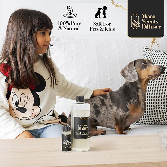 Midnight Sapphire Noir Essential Oil Refill Luxury Hotel Inspired, Long Lasting Aroma for Home & Office Diffuser, 120 ml Fresh Blend of Lavender, Vanilla & Almond - Scent for Spa Wellness Aromatherapy