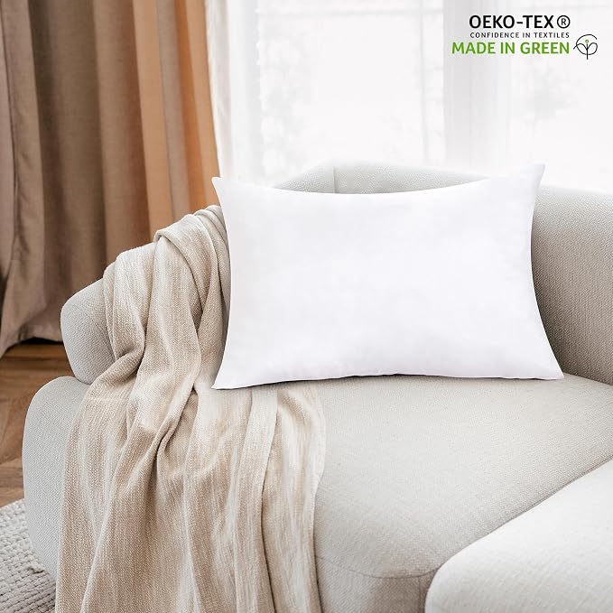 ROYALE LINENS 16 x 24 Pillow Insert - Down Alternative Throw Pillows Insert - Rectangle Pillow Pack of 1 White - Bed & Couch Pillows - Inner Cushion for Bed, Cushion for Living Room - Shams Stuffer