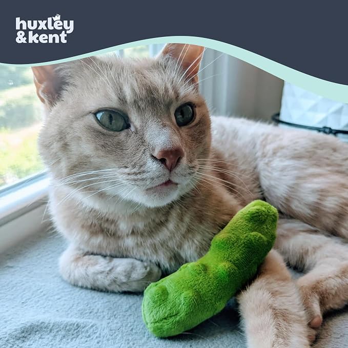 Huxley & Kent Plush Crinkle Catnip Cat Toy, Pickle