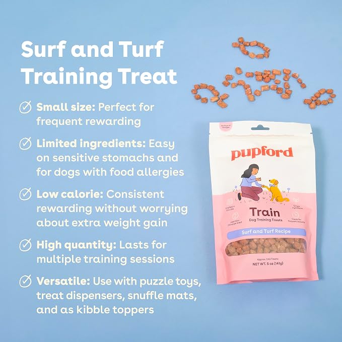 Pupford Freeze Dried Training Treats for Dogs & Puppies (Surf & Turf, 5 oz)
