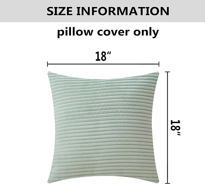 Home Brilliant Green Summer Pillow Cover 18x18 Decorative Throw Pillow for Couch Bedroom Decor Mint Green Throw Pillow Cover Sofa Bench Holiday, 18 inches, 45cm, Mint