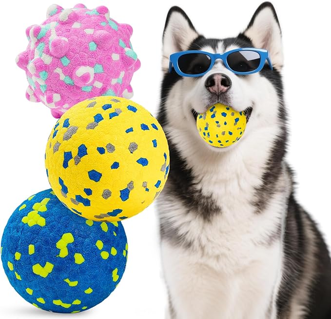 HIPPIH Dog Balls Tennis Balls, Dog Chew Toys for Aggressive Chewers ETPU
